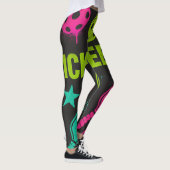 Pickleball Bright PINK BLUE GREEN PADDLE Art Leggings (Rechts)