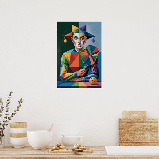 Pickleball Bright Team Jester Paddle Wall Poster (Keuken)