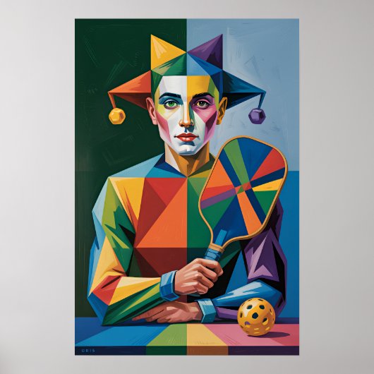 Pickleball Bright Team Jester Paddle Wall Poster (Voorkant)