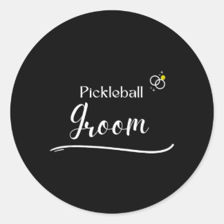 Pickleball Bruidegom - Koppel Dating Trouwen - Ronde Sticker