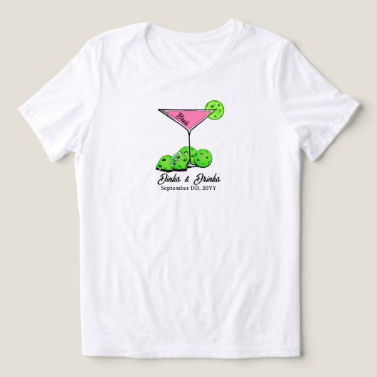 Pickleball Bruidsfeest Dinks & Dranken Persoonlijk Tri-Blend Shirt (Design voorkant)
