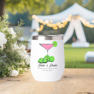 Pickleball Bruidsfeest Roze Cocktail Personaliseer
