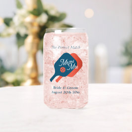 Pickleball bruiloft kan glas met chique logo