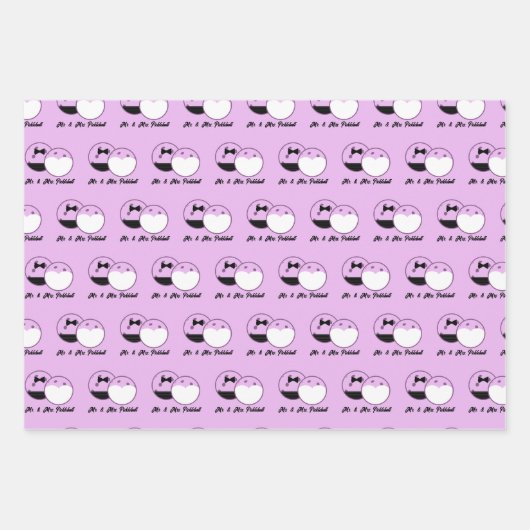 Pickleball bruiloft lavendel personaliseren cadeau inpakpapier vel (Voorkant)