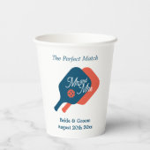 Pickleball bruiloft papieren beker voor de perfect (Achterkant)