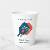 Pickleball bruiloft papieren beker voor de perfect (Voorkant)