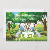 Pickleball Bunnies Fun Happy Pasen Feestdagenkaart (Voorkant)