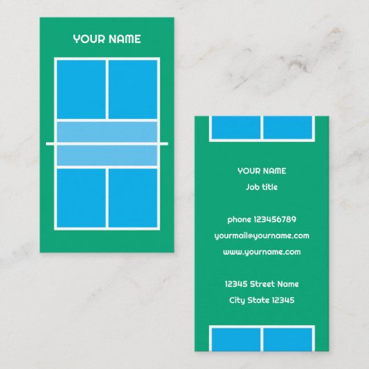 Pickleball-buskaartje Visitekaartje (Voorkant / Achterkant)