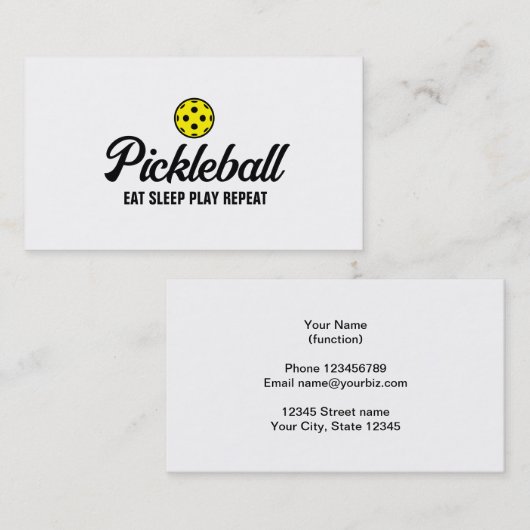 Pickleball-buskaartje Visitekaartje (Voorkant / Achterkant)