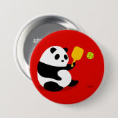 Pickleball Button: "Pickleball Panda" Ronde Button 7,6 Cm (Voorkant /achterkant)