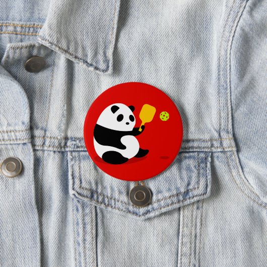 Pickleball Button: "Pickleball Panda" Ronde Button 7,6 Cm (In situ)