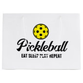 Pickleball-cadeautassen - Eat Sleep Play Herhalen Groot Cadeauzakje (Voorkant)