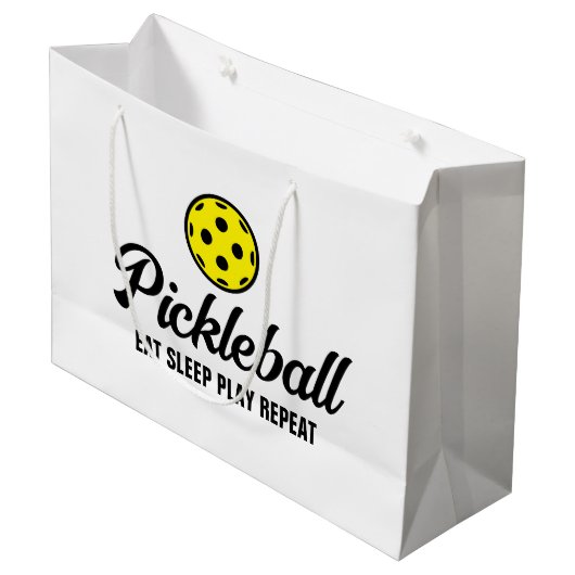 Pickleball-cadeautassen - Eat Sleep Play Herhalen Groot Cadeauzakje (Voorkant Gekanteld)