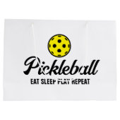 Pickleball-cadeautassen - Eat Sleep Play Herhalen Groot Cadeauzakje (Achterkant)