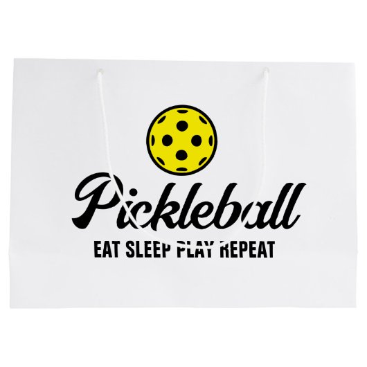 Pickleball-cadeautassen - Eat Sleep Play Herhalen Groot Cadeauzakje (Achterkant)