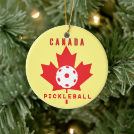 Pickleball Canada met aangepaste tekst op de achte Keramisch Ornament