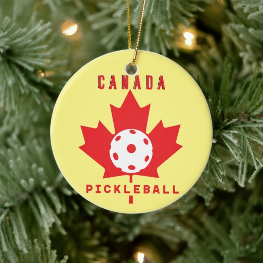 Pickleball Canada met aangepaste tekst op de achte Keramisch Ornament (Boom)