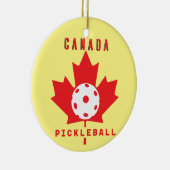 Pickleball Canada met aangepaste tekst op de achte Keramisch Ornament (Rechts)