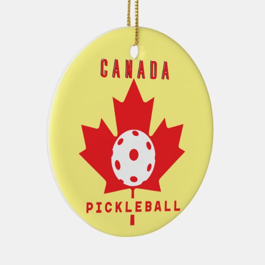 Pickleball Canada met aangepaste tekst op de achte Keramisch Ornament (Rechts)
