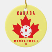 Pickleball Canada met aangepaste tekst op de achte Keramisch Ornament (Voorkant)