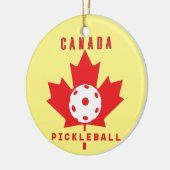 Pickleball Canada met aangepaste tekst op de achte Keramisch Ornament (Links)