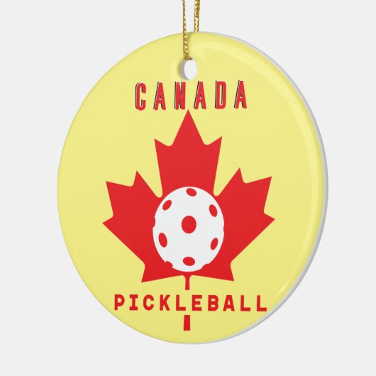 Pickleball Canada met aangepaste tekst op de achte Keramisch Ornament (Links)