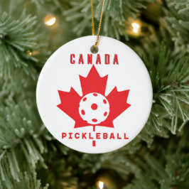 Pickleball Canada met aangepaste tekst op de achte Keramisch Ornament