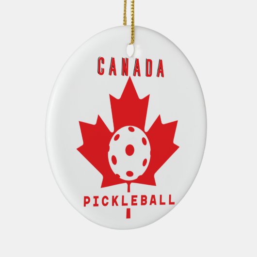 Pickleball Canada met aangepaste tekst op de achte Keramisch Ornament (Rechts)