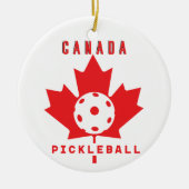 Pickleball Canada met aangepaste tekst op de achte Keramisch Ornament (Voorkant)