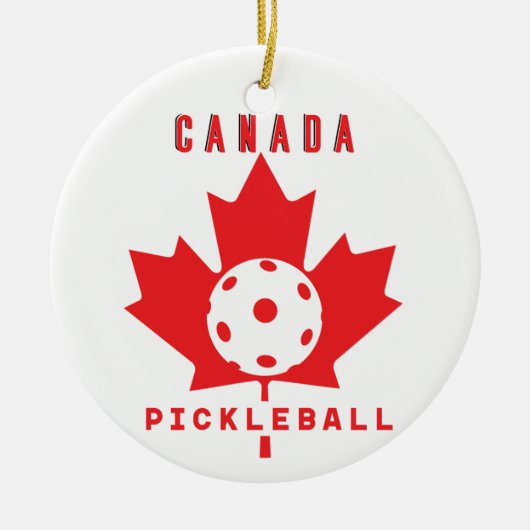Pickleball Canada met aangepaste tekst op de achte Keramisch Ornament (Voorkant)