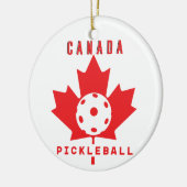 Pickleball Canada met aangepaste tekst op de achte Keramisch Ornament (Links)