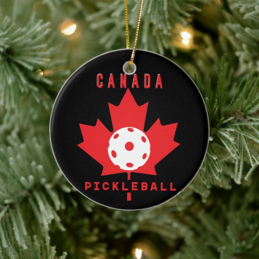 Pickleball Canada met aangepaste tekst op de achte Keramisch Ornament (Boom)