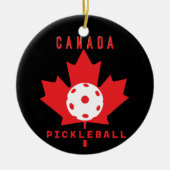 Pickleball Canada met aangepaste tekst op de achte Keramisch Ornament (Voorkant)