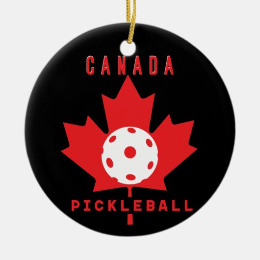 Pickleball Canada met aangepaste tekst op de achte Keramisch Ornament (Voorkant)