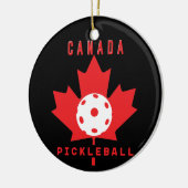 Pickleball Canada met aangepaste tekst op de achte Keramisch Ornament (Links)