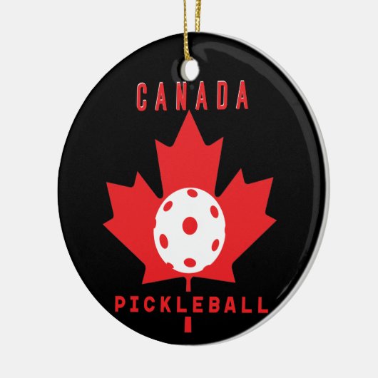 Pickleball Canada met aangepaste tekst op de achte Keramisch Ornament (Links)