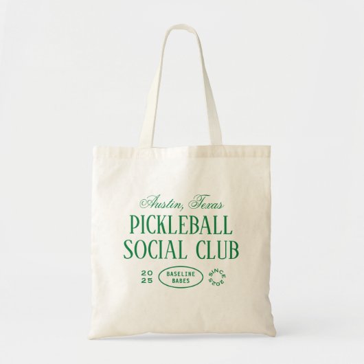 Pickleball Canvas tas in groen en wit (Voorkant)