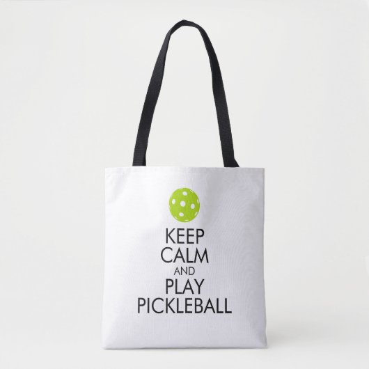Pickleball Canvas tas - Kalm houden en Pickleball  (Voorkant)