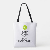 Pickleball Canvas tas - Kalm houden en Pickleball  (Achterkant)