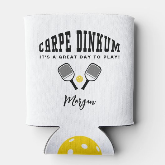 Pickleball Carpe Dinkum Aangepaste Naam Quote Cool Blikjeskoeler (Achterkant)