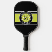 Pickleball Carpe Dinkum Quote Naam Initiaal Zwart Paddle (Achterkant)