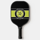 Pickleball Carpe Dinkum Quote Name Initiaal Black Pickleball Paddle (Voorkant)