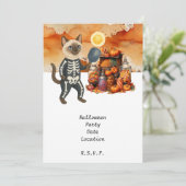 Pickleball Cat and Friends organiseert Halloween-f Kaart (Staand voorkant)