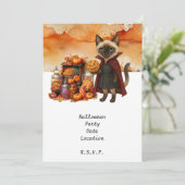 Pickleball Cat and Friends organiseert Halloween-f Kaart (Staand voorkant)