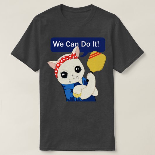 Pickleball Cat We kunnen het doen T-shirt (Design voorkant)