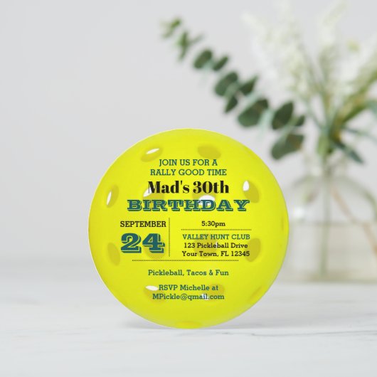 Pickleball Celebration Uitnodiging (Staand voorkant)