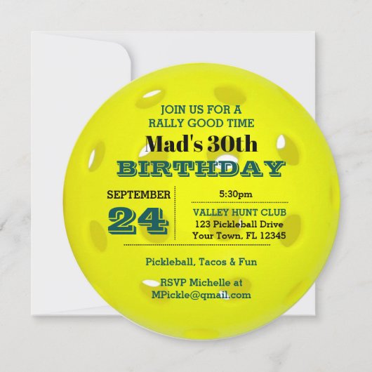 Pickleball Celebration Uitnodiging (Voorkant)