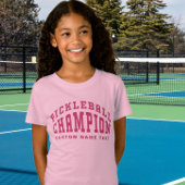 Pickleball Champion Custom Naam Pickleballer Roze T-shirt