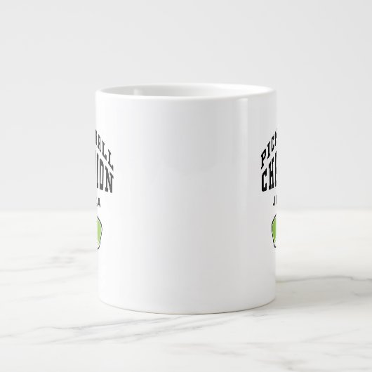 Pickleball Champion Custom Name Initialen Zwart Pl Grote Koffiekop (Voorkant)