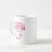 Pickleball Champion Fun Custom Name Initialen Roze Koffiemok (Voorkant links)